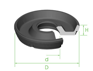 Seal Fluted 1" x 10mm x 4.1mm