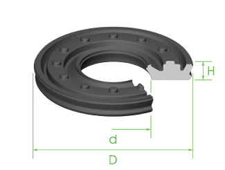 Seal Ext. Piston 33.7mm x 16.2mm x 5.3mm